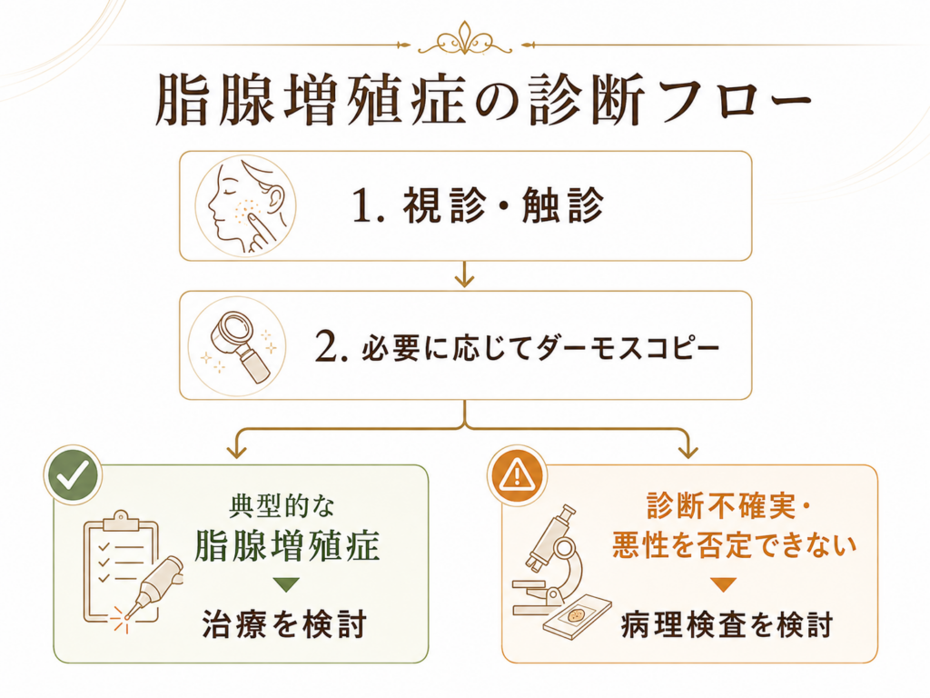 脂腺増殖症 診断 ダーモスコピー 基底細胞癌 病理検査