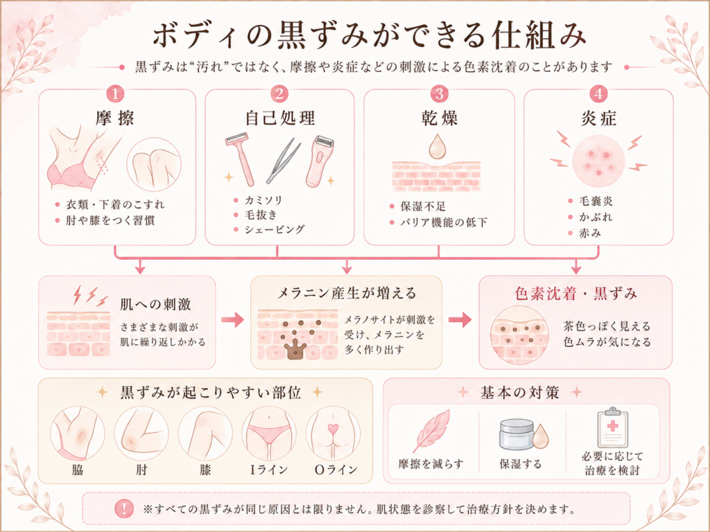 体に黒ずみができる仕組み