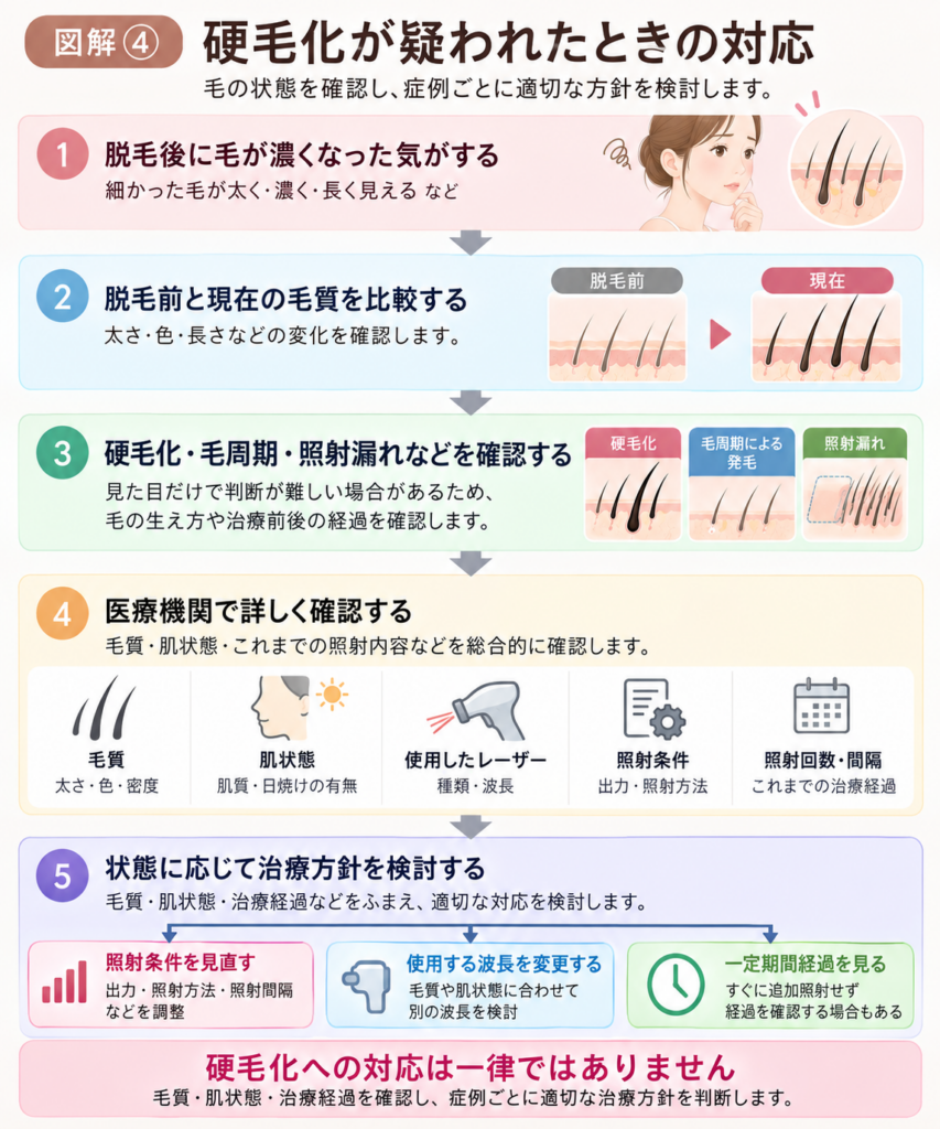 医療脱毛 硬毛化 対処法 レーザー 照射条件